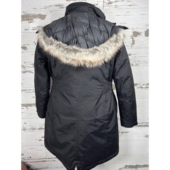 THE NORTH FACE Arctic Hyvent Down Parka Detachable Hood Black Women's Sz M EUC - Picture 1 of 12
